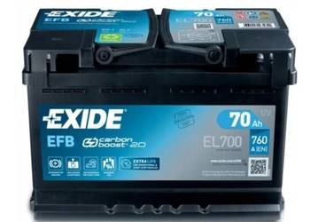 Akumulator 70Ah 760A  Exide EFB START&STOP Prawy Plus