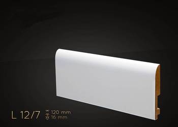 Listwa przypodłogowa MDF L12/7 - lakierowana na biało