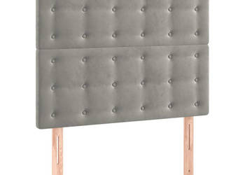 Zagłówek do łóżka z LED jasnoszary 90x5x118/128 cm aksamit WM-3122894