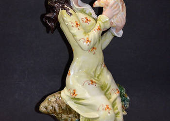 Porcelana Roceram figurka IRIS dama z pieskiem 34cm kolekcja