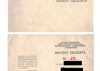Mandat delegata związek zawodowy Jarosław 1980 rok PRL Unikat !!