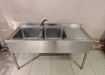 Zlew  gastronomiczny nierdzewny 2-komorowy z ociekaczem