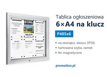 Tablica ogłoszeniowa zewnętrzna 6×A4 do spółdzielni i przychodni P405x6