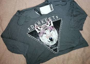 STRADiVARiUS _ szara bluzka crop top. Z WiSKOZY. _ XS/L _ Nowa z metką
