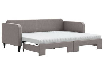 Sofa rozsuwana z materacami kolor taupe tkanina 90x200 cm WM-3196837