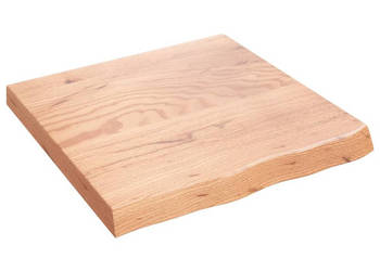 Półka brązowa 60x60x(2-6) cm lakierowane lite drewno dębowe WM-363655