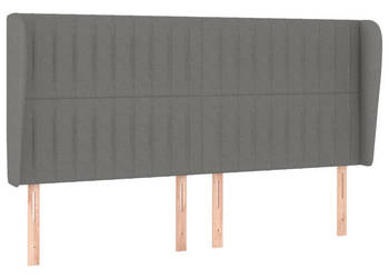 Zagłówek uszak ciemnoszary 163x23x118/128 cm tkanina WM-3118201