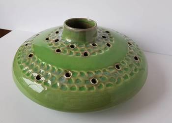 Fajansowa ikebana / wazon Ogródek, Włocławek, fajans PRL