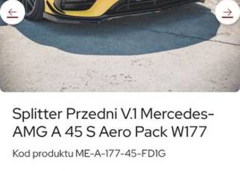 Maxton Design dokladki splitter Mercedes A 45 S AMG Aero Pack W177 komplet