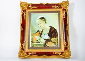 Rosenthal obraz na porcelanie List Fragonard barokowa rama