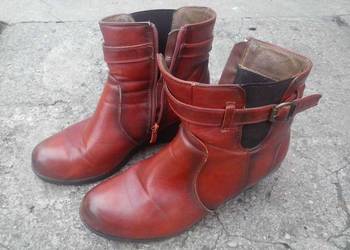 Kozaki damskie botki wiśniowe bordowe r. 38
