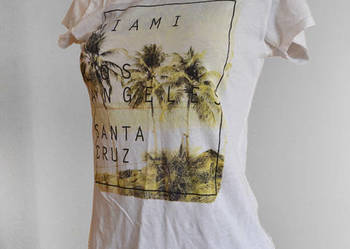 biała koszulka Miami LA Santa Cruz tshirt print S