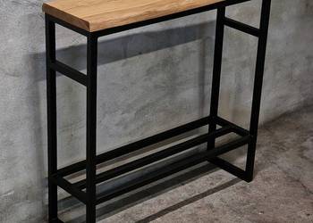 Konsola loft półka toaletka stolik BLAT DĘBOWY DĄB NA WYMIAR mal. PROSZKOWO