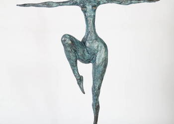 Figura z brązu rzeźba łgarska kobieta TANCERKA modernistyczna Figura z brązu rzeźba łgarska kobieta TANCERKA modernistyczna