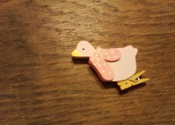 Gąska różowa z kokardką ze spinaczem