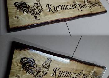 Ręcznie Wykonany Szyld Drewniany deska z napisem logo grafika baner