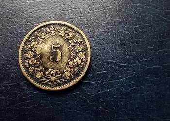 Stare monety 5 rappen 1873 Szwajcaria srebro