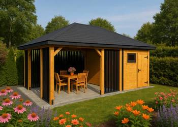 Altana ogrodowa z domkiem narzędziowym 3m x 6m nowoczesny domek PRODUCENT