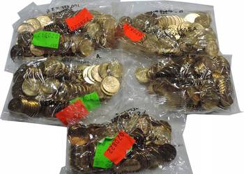 ZESTAW 5x ORYGINALNY WOREK MENNICZY - 5x 100 SZTUK - 2 GROSZE 2007 (k22)