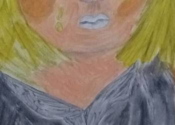 styl obrazu naiwny amatorki przedstawiający Płacząca Dziewczynkę