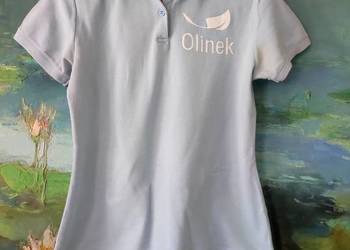 koszulka z kołnierzykiem polo bawełniana  baby blue niebieska zwiewna