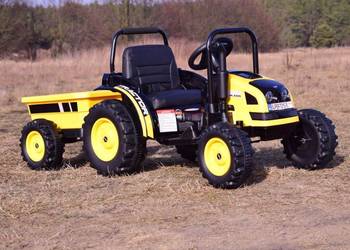 Autko MEGA TRAKTOR Z PRZYCZEPĄ na akumulator dla dzieci pojazd RC żółty