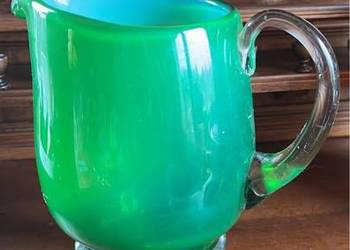 Dzbanek L. Fiedorowicz Falstaff. Z lat 70, XX wieku. Ząbkowice. Zielony