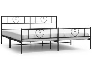 Łóżko Metalowe Czarne Rama Łóżka Ze Stelażem 183x213cm WM-355486