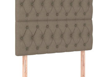 Zagłówek do łóżka z LED taupe 90x7x118/128 cm tkanina WM-3122746