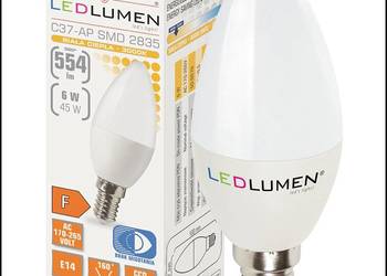 Żarówka LED LEDLUMEN E14 6W = 45W 554lm ciepła Promocja!