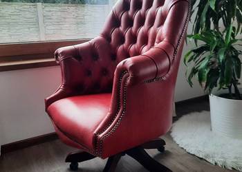 Fotel biurowy Chesterfield.  Skóra Crest