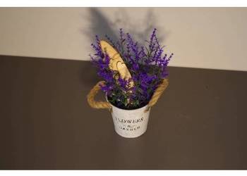 Dekoracja rustykalna z lawendą – drewniana kompozycja handmade / boho