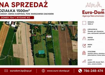 Działka 1500m2 z domkiem gm.Kampinos