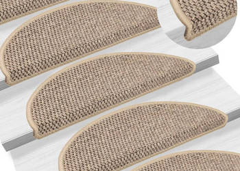 Samoprzylepne nakładki na schody 15 szt. 56x17x3 cm beżowe WM-326866