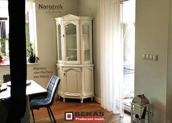 Witryna 70` Narożna Elegancka Stylowa Klasa Ludwik ECRU Dąb Producent BEKAS