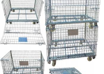 TrendEco Kosz magazynowy pojemnik metalowy druciany składany ocynkowany