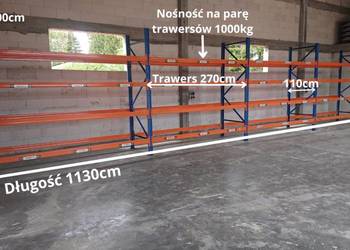 Regał magazynowy paletowy STOW H300cm G110cm trawers 270cm nośność 1000kg