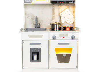 Drewniana kuchnia dla dzieci dźwięki led + akcesoria ECOTOYS