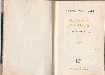 (01450) PASZPORT DO WŁOCH (KONFRONTACJE) – ANDRZEJ WASILEWSK