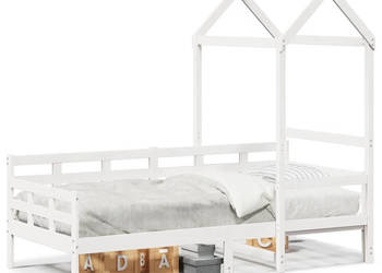 Łóżko dzienne z daszkiem białe lite drewno sosnowe 80x200 cm WM-3282327
