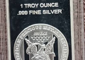 Sztabka srebra USA - APMEX-1 Oz trojańska 0,999