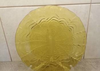 Miodowy talerz patera Fala Huta Ząbkowice 24cm