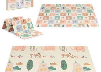 Mata piankowa dla dzieci 200x150 cm edukacyjna dwustronna składana + torba…