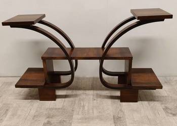 Duży kwietnik art deco podstawa pod kwiaty orzech lata  30-te