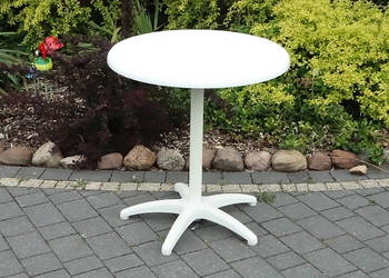 Biały Stolik Ogrodowy / Kawiarniany – Stabilny, Okrągły 70cm