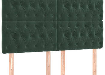 Zagłówek do łóżka z LED ciemnozielony 144x7x118/128 cm WM-3122811