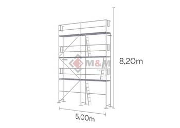 Rusztowanie elewacyjne 5x8,2m, zestaw rusztowania 41m2 Podesty stalowe