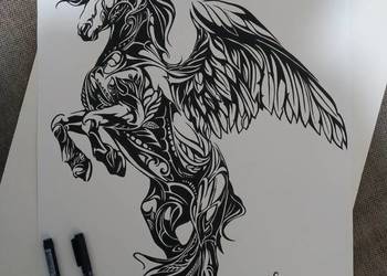 Rysunek: pegaz - cienkopis - blok t. (36x46 cm) 250 g/m2