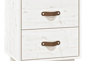Szafka nocna biała 40x34x45 cm lite drewno sosnowe WM-818327