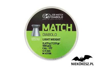 20x  Śrut Pellets JSB Match Light Weight 4.5 mm 7.33 grain